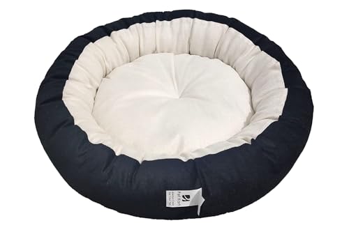 Image of XXX-Large Size Dog and Cat Bed Round Shape Export Quality Ultrasoft Micro Fiber Filling for Extra Comfert Dual Color Cream-Brown Machine Washable Anti Skid Base Pet Bed