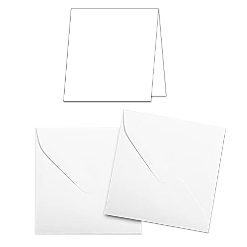 Premium 3" X 3" White Folded Card & Envelope Set - 50 Pack - Blank Folded Cards And White Envelopes - Great For Floral Cards, Small Thank You's, Diy Small Cards, And More! #TOP21