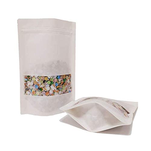 Image of DEERA White Metallic White Ziplock Stand Up Pouch 120x200mm Pack of 100