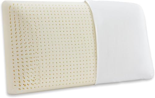 Almohada para Dormir de látex 100% Natural - Almohada Suave de Lujo tamaño Queen para Personas Que Duermen de Lado, Boca Arriba y Boca Abajo - Funda de algodón extraíble y Transpirable 40 ×
