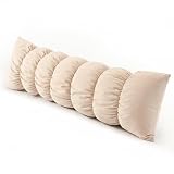 Ailuteie Pat. Pend. Long Body Pillow for Adults, Full Body Pillow for Side Sleepers with Segmented Design and Soft Sleeping Comfort (Beige, 59' x 15.7')