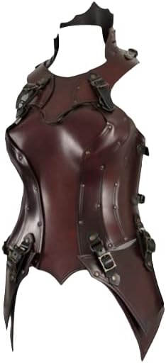 ARTIZANSTORE Disfraz de Corsage Kendra de cuero medieval para mujer con armadura de coageta disfraz de Halloween vikingo rojo adulto NA042001