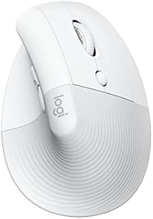 Logitech Lift for Mac, bezprzewodowa pionowa mysz ergonomiczna, Bluetooth, ciche kliknięcia, ciche kółko Smartwheel, dla macOS/iPadOS/MacBooka Pro/MacBooka Air/iMaca/iPada - OffWhite