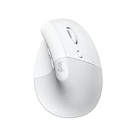 Logitech Lift Vertical Ergonomic Wireless Mouse, Pale Grey