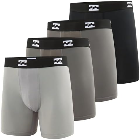 Billabong Mens Underwear 4 Pack Nylon Performance Boxer Briefs for Men