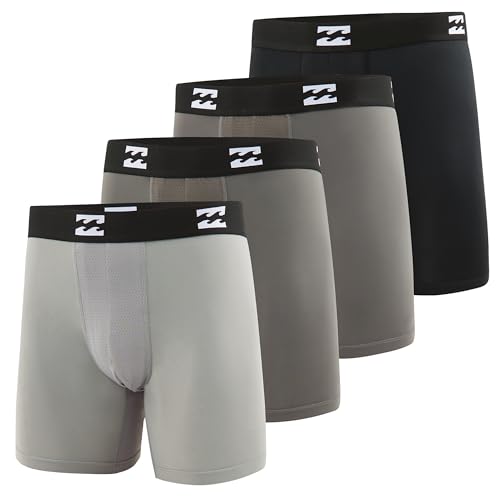 Billabong Mens Underwear 4 Pack Nylon Performance Boxer Briefs for Men