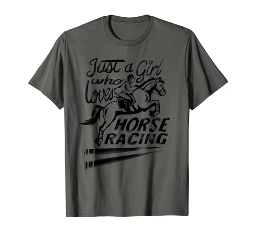 Just A Girl Who Loves Horse Racing | Cute Barrel Racing Gift T-Shirt