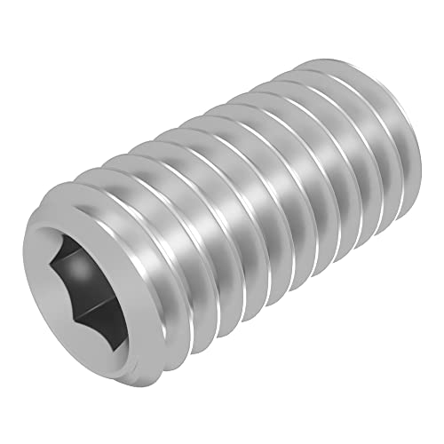 Tornillo prisionero SECCARO con punta cónica M6 x 12 mm, acero inoxidable V2A VA A2, DIN 913 / ISO 4026, hexágono interior, 20 piezas