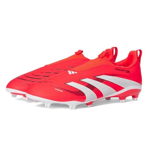 adidas League Predator Laceless Firm Multi Ground Sneaker, Lucid Red/White/Black, 5.5 US Unisex Big Kid