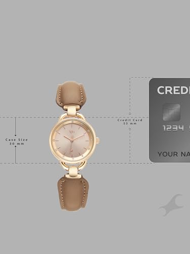 Image of Fastrack Vyb Muse with Quartz Analog Rose Gold Dial Rose Gold PU Leather & Alloy Strap Watch for Girls - FV60114WD01W