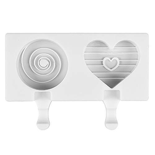 Motzu Ice Cream Molds, Silicone Ice Pop Mold Popsicle Moulds, Diy Ice Cream Maker With 60Pcs Wooden Sticks, Classic Oval, Non-Stick (Circle & Heart Shape) #TOP27