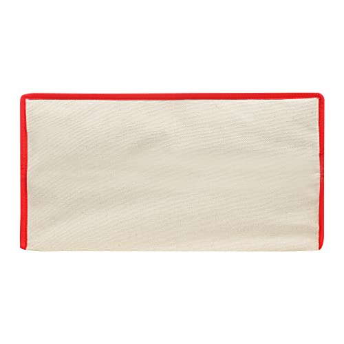 Image of DOUBLE R BAGS Multipurpose Clothes & Grocery Storage Organizer with Reinforced Cotton Handles, Zip Cover & 1 Compartment - Heavy Duty Canvas Bags (Red, 43x27.9x43 cm, Pack of 4)