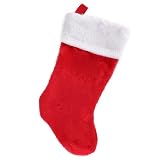 Motique Accessories Christmas Stocking - Red Xmas Stockings Plush with White Cuffs
