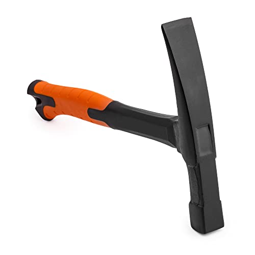 Mivos Marteau de Maçon 600 g - Forme Rhénane - Tête en Acier Carbone Trempé - Manche en Fibre de Verre Antidérapante - Marteau de Maçonnerie pour Béton Briques - Marteau de Géologue Cover
