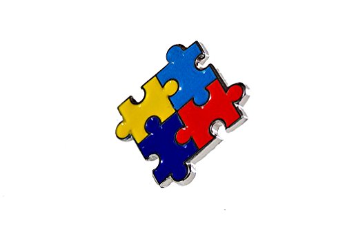 4 Piece Set Autism Awareness Heart Colorful Puzzle Pieces Lapel Hat Pins Ppm7305 #TOP3