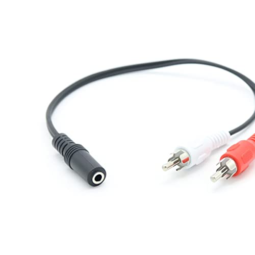 Cable adaptador Jack 3.5mm hembra a 2 RCA macho 25 cm miniatura 5