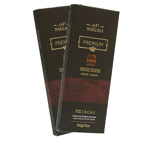 Kit Barra de Chocolate Amargo 70% Cacau - Nugali - 2 unidades de 100g