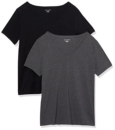 Image of Amazon Essentials Women's Plus Size Short-Sleeve V-Neck T-Shirt