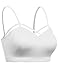 Womens Stretchy Seamless Geometric Bralette Peek-a-Boo Sports Bra,One Size,White