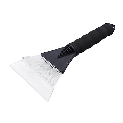 VANZACK Car Snow Scraper with Rubber Sleeve Durable Ice Shovel for Windshield Non-Slip Grip Lightweight Snow Cleaning Tool for All Vehicle Types Black