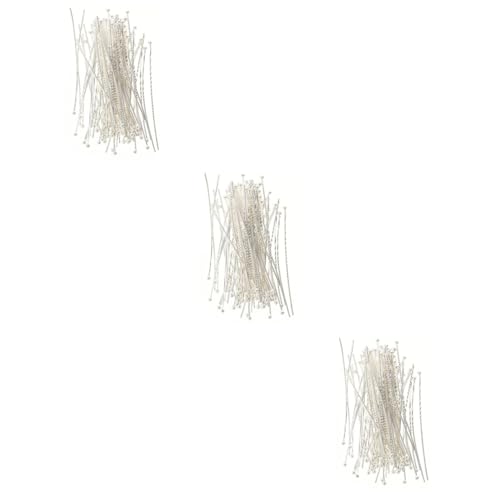 HOMSFOU 3sets Ball Head Pins for DIY Jewelry Making Durable Copper Jewelry Head Pins for Bead Craft for Earrings and Necklaces 200pcs*3