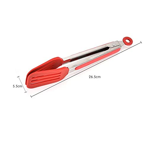 Clips for Bolsas for Alimentos Pinzas de Cocina de Acero Inoxidable con Puntas de Silicona Incluyendo Pinzas de espátula for Barbacoa Ensalada Parrillada Servir, Pinzas.(S)