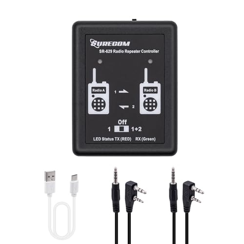 Gam3Gear Surecom SR-629 2 in 1 Duplex-Crossband-Funk-Repeater Controller mit Funkkabel für Walkie Talkies