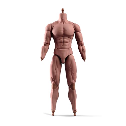 SOUFORCE 1:6 Scale Male Action Figure 12 Inch Flexible Muscle Male Figure Body Doll Miniature Figure Without Head Sculpt