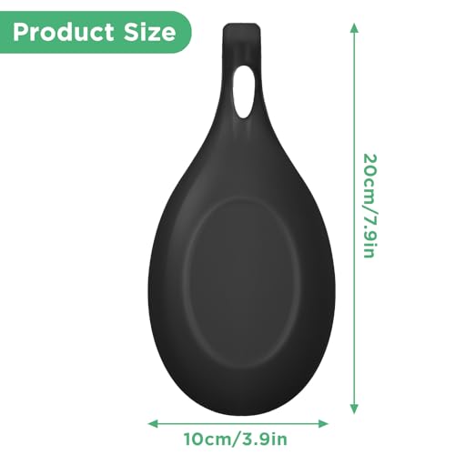 3pcs Spoon Holder, Silicone Spoon Rest, Heat-Resistant, Reusable Spoon Rest for Kitchens, Suitable for Wooden, Iron, Teaspoons, Kitchen Utensils, and Cutlery, Black, Red, Orange - Image 3
