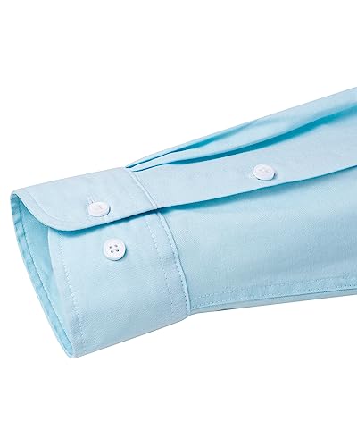 Image of Alimens & Gentle Mens Solid Oxford Shirt Long Sleeve Dress Shirt Work Casual Button Down Shirts with Pocket