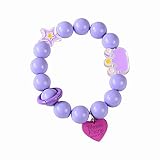 Clicitina Les perles d'amour colorées sont adaptées pour les pendentifs de téléphone portable, les perles acryliques, les perles vertes, les téléphones portables pour femmes (violet, taille unique)