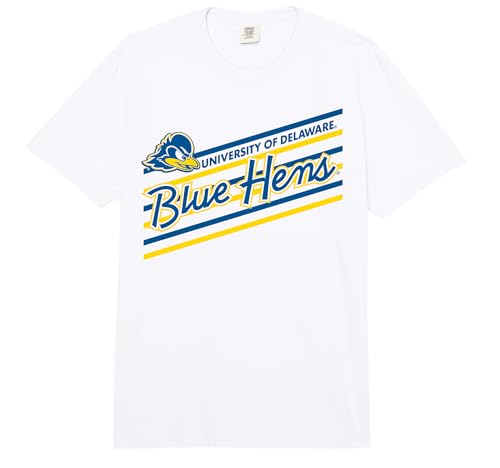 Delaware Fightin' Blue Hens Retro Performer White Comfort Colors Adult Heavyweight T-Shirt