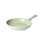 Salter Earth 28cm Frying Pan – Healthy Ceramic Non-Stick Coating, PFAS-Free Induction Cookware, Small Aluminium Egg Pancake Cooking Skillet, Easy Clean, PFOA/PTFE-Free, Stay Cool Handle, Green