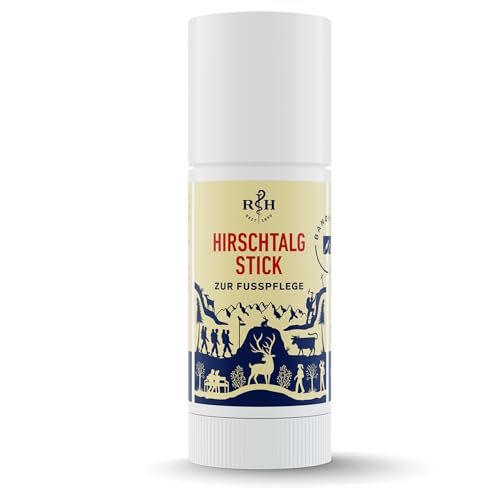 Hirschtalg Stick 25 ml | Praktischer Hirschtalgstift & Anti-Blasen-Stick gegen Reibung | Fußpflege für Wandern Laufen & Sport | Gummipflege | Rösch & Handel