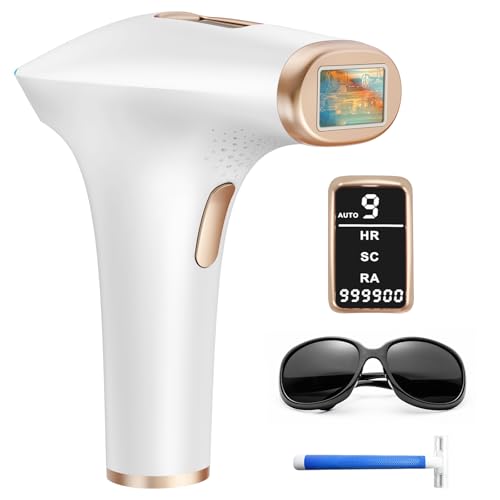 Depiladora Láser IPL Sin Dolor-Depiladora de Luz Pulsada 3 Funciones Avanzadas (HR/SC/RA), Depilacion Laser 9 Niveles de Energía para Mujeres y Hombres, Ideal para Rostro, Bikini y Cuerpo