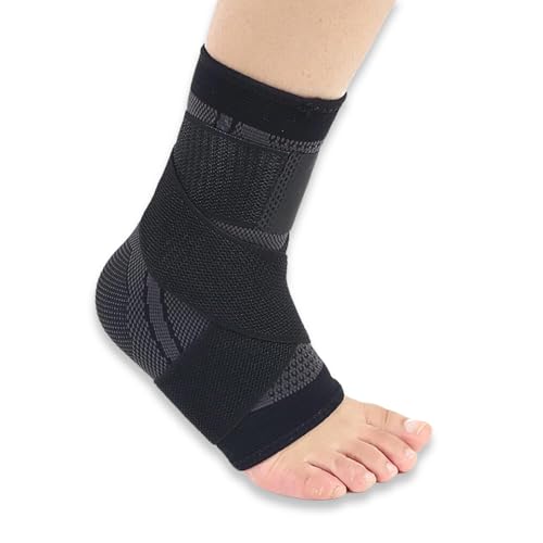 NEXEFLEX Tobillera Deportiva De Compresión, Negra, Tobillera Estabilizadora Para Esguinces, Unisex, Tobillera Para Esguince y Tendón de Aquiles, Fascitis Plantar. (X-Large)