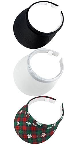 Image of 3 Pack Sports Sun Visor Hat Women Men Adjustable Clip On Visors Outdoor Golf Beach Cap