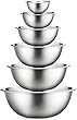 Stainless Steel Mixing Bowls (Set of 6) Stainless Steel Mixing Bowl Set - Easy To Clean, Nesting Bowls for Space Saving Storage, Great for Cooking, Baking, Prepping