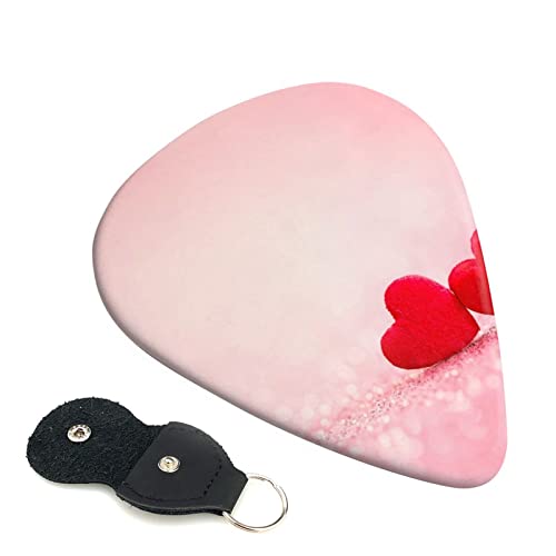 Red Heart Pink Glitter Lot de 6 médiators pour guitare acoustique, guitare électrique, basse, ukulélé – fins, moyens et… - Les Beatles, Paul McCartney, John Lennon, RIngo Starr, George Harrison Red Heart Pink Glitter Lot de 6 médiators pour guitare acoustique, guitare électrique, basse, ukulélé – fins, moyens et…