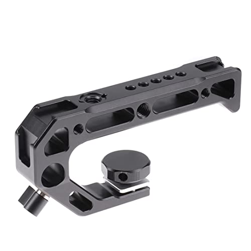 Image of Z5 Z6 Z7 Cage, Hersmay Camera Cage with Top Handle for Nikon Z5 / Z6 / Z7 / Z6II / Z7II Mirrorless Camera with Cold Shoe,ARRI Handle Locating Holes,Multiple 1 /4 inch 3 /8 inch Screw Holes