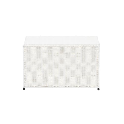 Household Essentials Arctic White Woven Paper Rope Chest with Iron Accents by Household Essentials - Image 4
