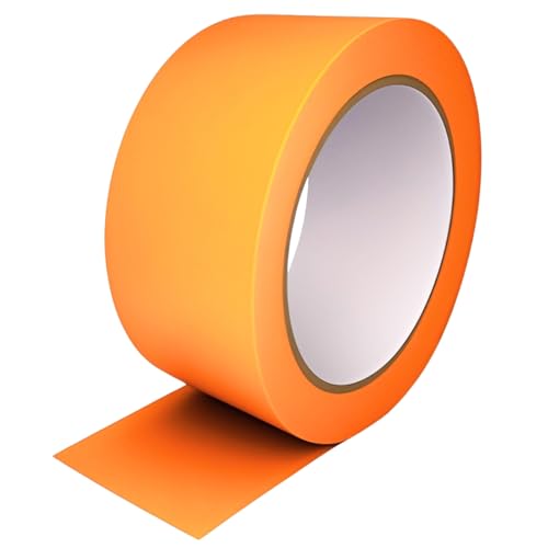 Image of 2 inch Orange Painters Tape,Wide Masking Washi Tape Bright Colours Easy to Remove Doesn't Seep Out Used for Marking Areas Covering Walls Tile Seam Getting Clean Crisp Lines 55 Yards