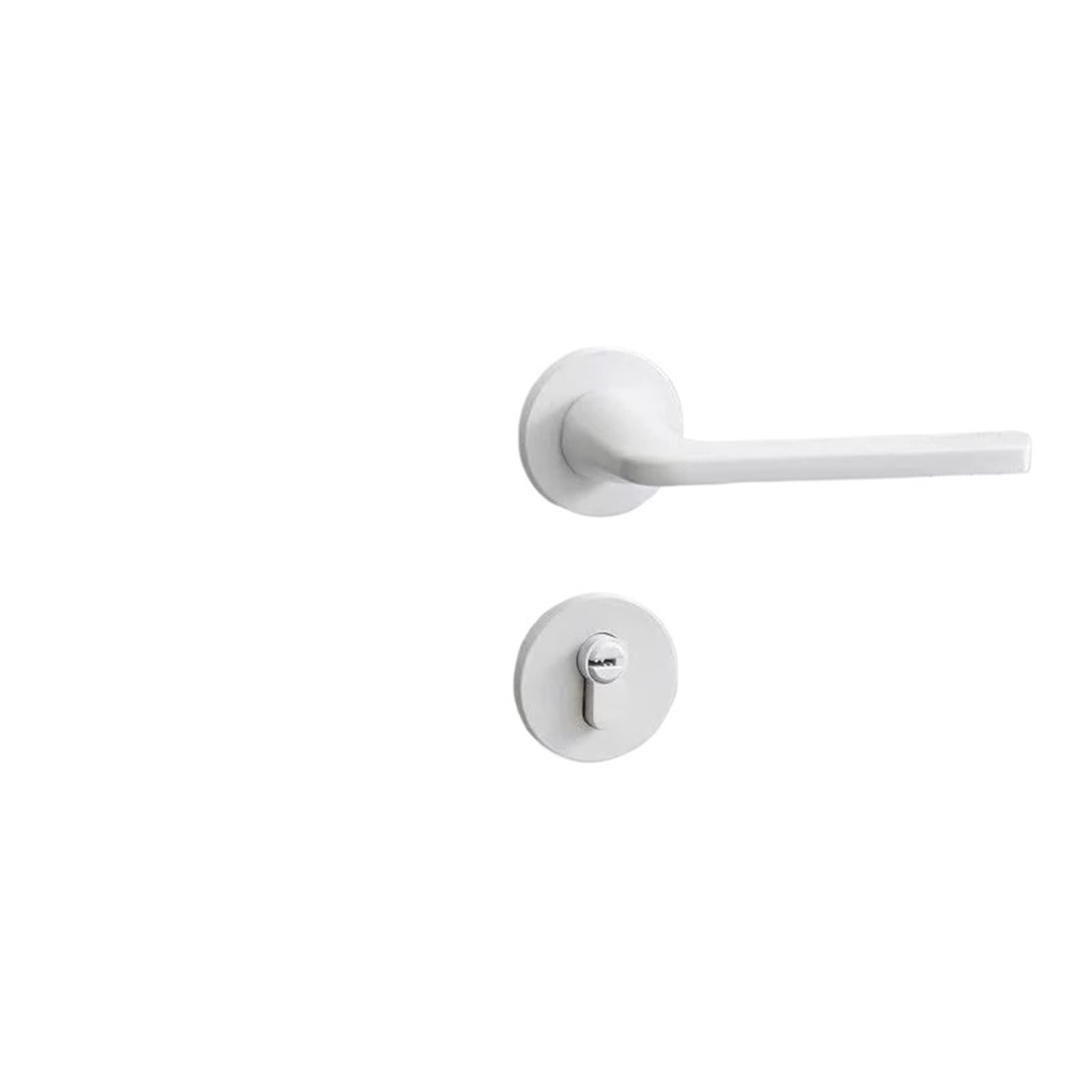 FBXRXZFPJ Safety Door Lock Silent Split Mechanical Handle Latch White Furniture Hardware