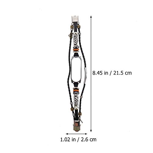 ibasenice Pulseira inteligente preta de substituição, pulseira étnica para relógio, estilo retrô, pu
