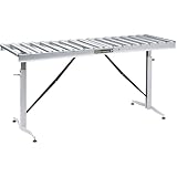 HTC HRT-90 Adjustable Folding Roller Conveyor Table 66-Inch length by 24-Inch wide 17-Ball Bearing Rollers, 500 Lbs. Material support