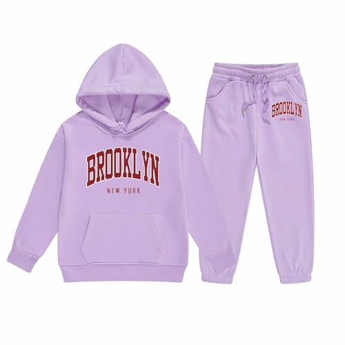 Sweatsuit Outfits for Girls 2 Piece Set Fall Comfy for Girls Kids Hoodie Brooklyn New York with Hood Toddler 20253