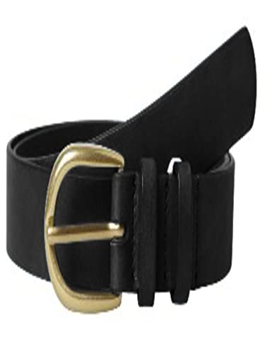 PIECES Damen Pchaven Leather Jeans Belt Fc Noos, Black/Detail:gold Buckle, 85