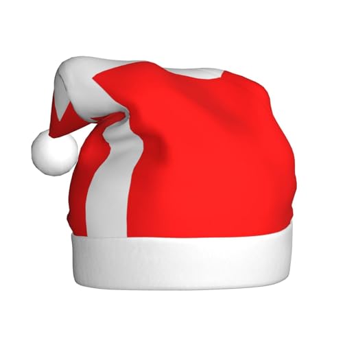Wzycwb Denmark Danish Flag Adult Christmas Hat, Unisex, Santa Claus, Christmas, Halloween, Holiday Party Adult Plush Christmas Hat