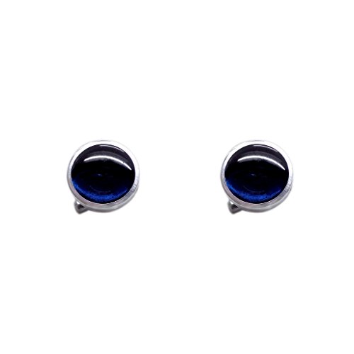 Image of BLACKSMITH Silver Round Cufflink for Men