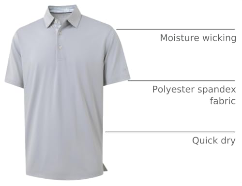 Image of Mens Polo Shirts Short and Long Sleeve Casual Solid Stylish Dry Fit Performance Designed Collared Golf Polo Shirts for Men